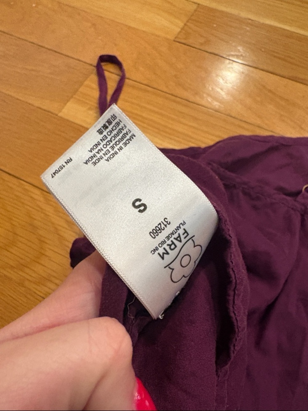 FARM Rio Deep Purple Spaghetti-Strap Cami - Picture 3 of 3
